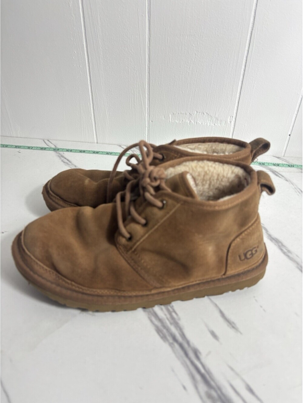 UGG Boots Men's Neumel Chestnut Brown Suede Wool Lace Up Size 7 Gorpcore